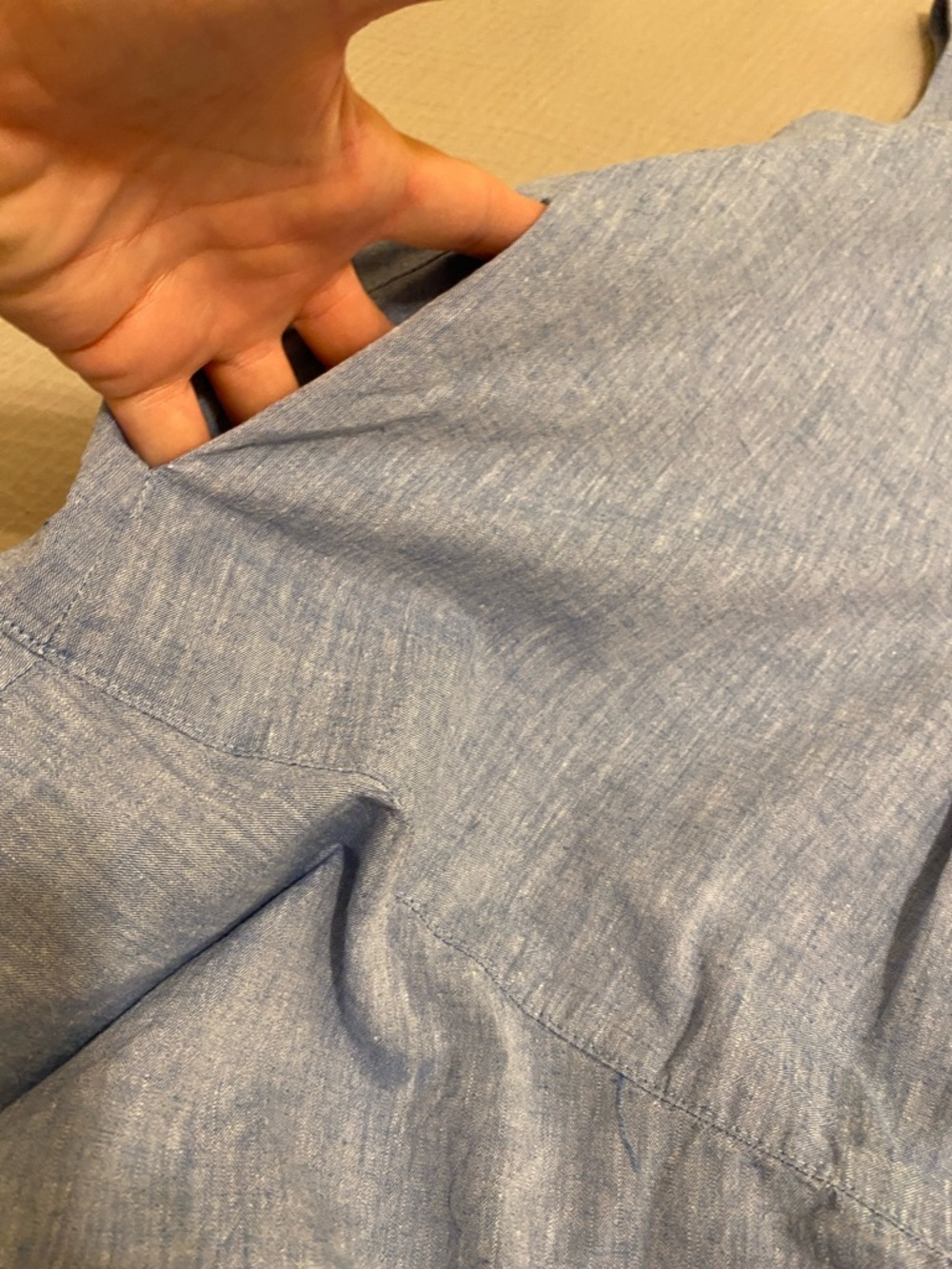Tuckernuck Light Blue cotton linen mini dress with pockets. Size S - Picture 5 of 8